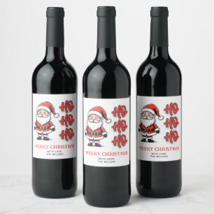 Benutzerdefinierter Weihnachtsmann Ho Ho Ho Weihna Weinetikett