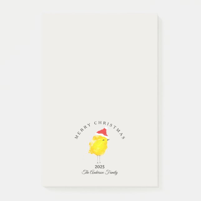 Benutzerdefinierter Weihnachtsmann mit gelbem Weih Post-it Klebezettel (Vorderseite)