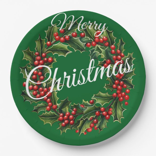 Benutzerdefinierter Weihnachtsschaden Pappteller (Vorderseite)