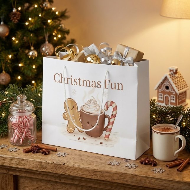 benutzerdefinierter Weihnachtsspaß Große Geschenktüte (Von Creator hochgeladen)