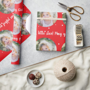 Benutzerdefinierter Weihnachtstext und ein kreisfö Geschenkpapier