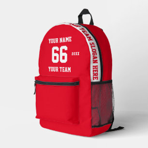 Benutzerdefinierter weißer Name, Nummer, Teamsport Bedruckter Rucksack