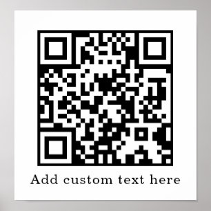 Benutzerdefinierter weißer QR-Code Minimalistisc Poster