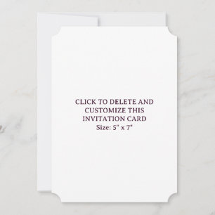 Benutzerdefinierter weißer Ticket 5" x 7" Flach-Ei Einladung