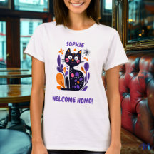 Benutzerdefinierter Welcome-Zuhause Cat Graphic-T 