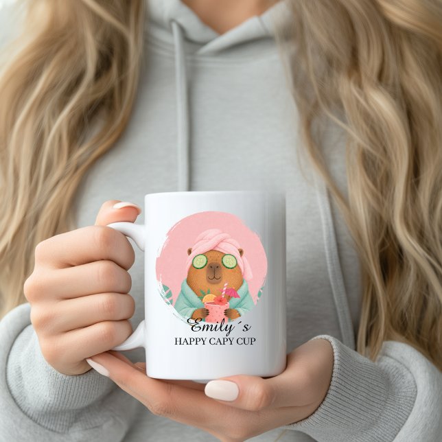 Benutzerdefinierter Wellness-Capybara-Becher mit N Kaffeetasse (Custom Wellness Capybara Mug with Name)