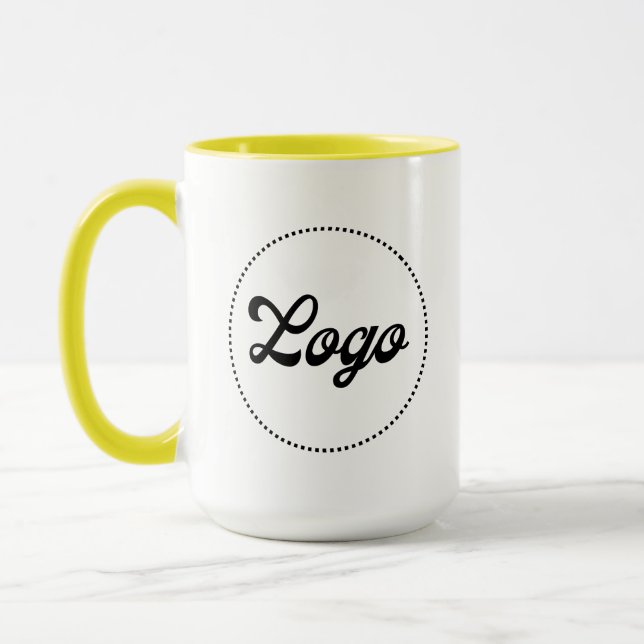 Benutzerdefinierter Werbe-GELBER Combo-Logo-Becher Tasse (Links)