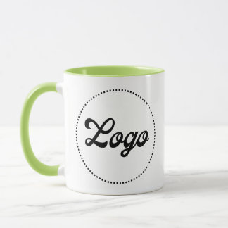 Benutzerdefinierter Werbe-LIME GREEN Combo-Logo-Be Tasse