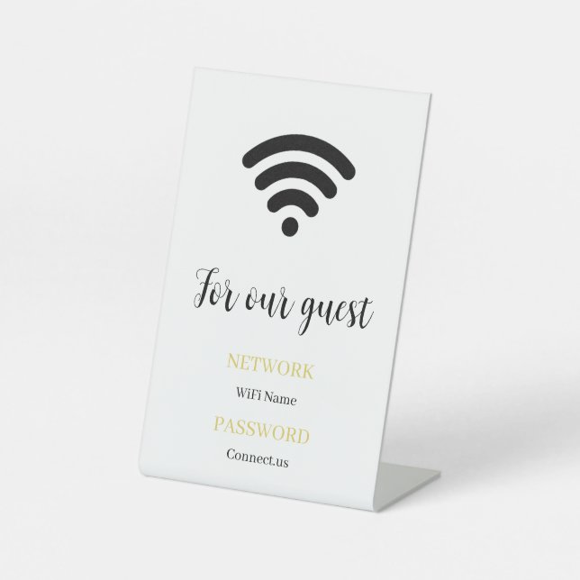 Benutzerdefinierter WiFi-Info-Display-Ständer Mini Sockelschild (Vorderseite)