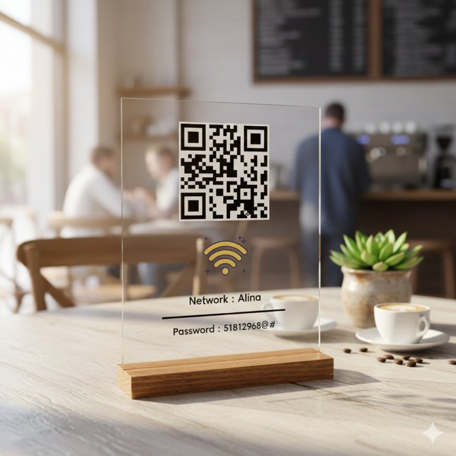 Benutzerdefinierter Wifi-QR-Code | Netzwerkkennwor Acrylschild (Von Creator hochgeladen)
