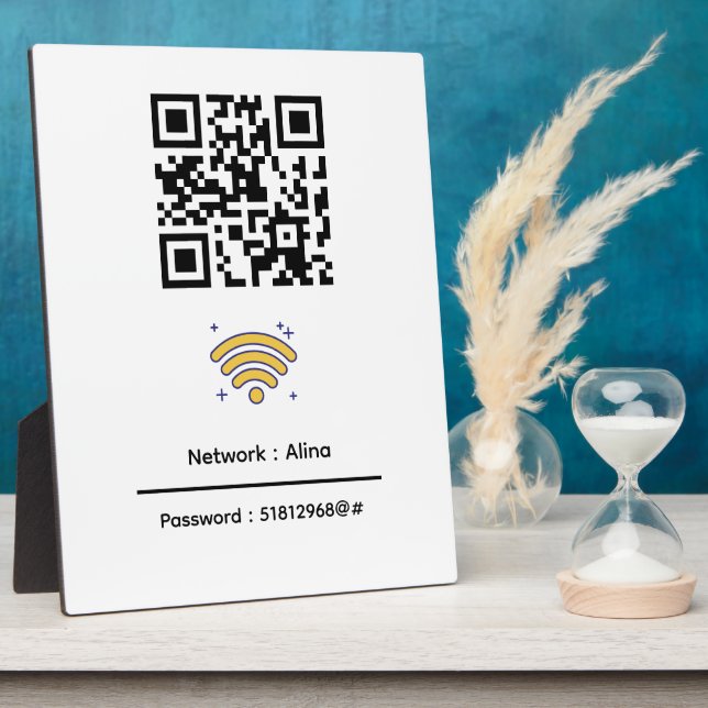 Benutzerdefinierter Wifi-QR-Code | Netzwerkkennwor Fotoplatte (Seite)