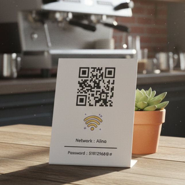 Benutzerdefinierter Wifi-QR-Code | Netzwerkkennwor Sockelschild (Von Creator hochgeladen)