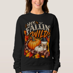 Benutzerdefinierter Wilder Herbst-Kürbis-Kaffee Sweatshirt