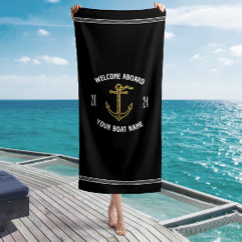 Benutzerdefinierter Willkommensname an Bord Name B Strandtuch