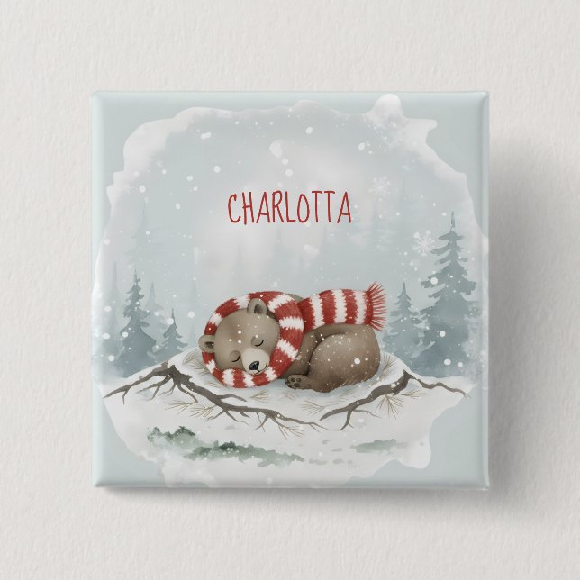 Benutzerdefinierter Winterbär-Abzeichen Button (Vorderseite)