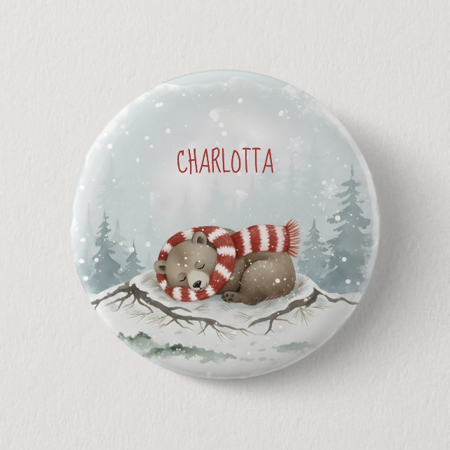 Benutzerdefinierter Winterbär-Abzeichen Button (Vorderseite)