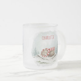 Benutzerdefinierter Winterbär-Becher – Schlafendes Mattglastasse