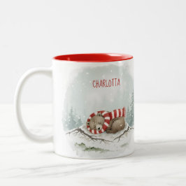 Benutzerdefinierter Winterbär-Becher – Schlafendes Zweifarbige Tasse