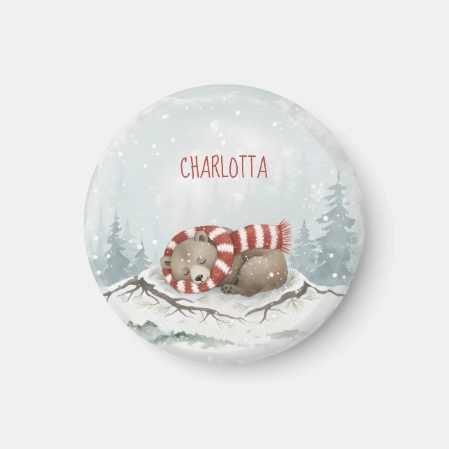Benutzerdefinierter Winterbär-Magnet Magnet (Vorne)