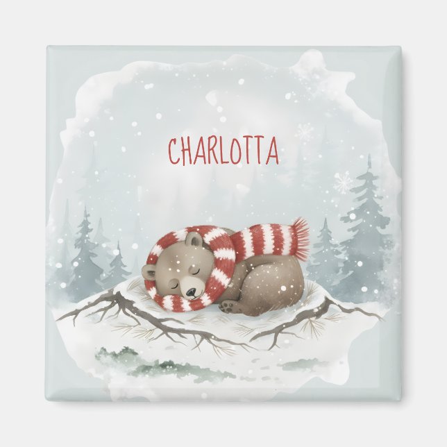 Benutzerdefinierter Winterbär-Magnet Magnet (Vorne)