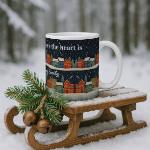 Benutzerdefinierter Winterdorf-Becher mit Zitat un Kaffeetasse