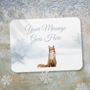 Benutzerdefinierter Winterwald-Fuchs-Weihnachtsurl Magnet