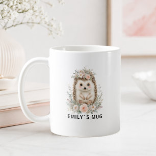 Benutzerdefinierter Woodland-Igel-Becher mit Namen Kaffeetasse