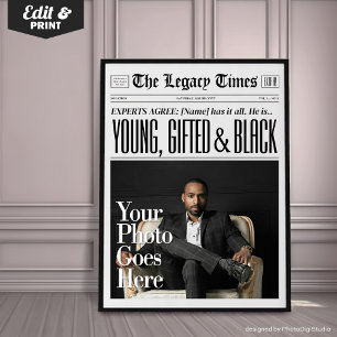 Benutzerdefinierter Zeitungs-Kunst-Druck, Young Gi Poster
