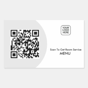 Benutzerdefinierter Zimmerservice Menü QR-Code Rechteckiger Aufkleber