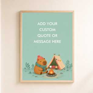 Benutzerdefinierter Zitat Camping Capybara Lustige Poster