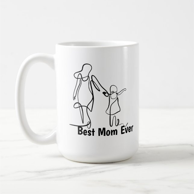 Benutzerdefinierter Zwei-Töne-Becher 'Beste Mama e Kaffeetasse (Links)