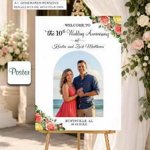 Benutzerdefiniertes 1 Foto 10. Hochzeitstag Willko Poster