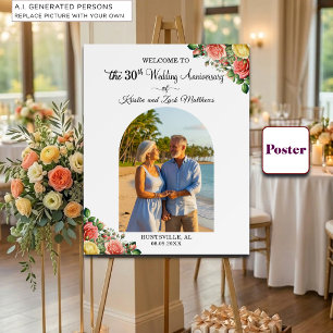 Benutzerdefiniertes 1 Foto 30. Hochzeitstag Willko Poster