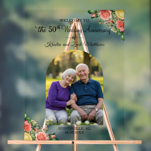 Benutzerdefiniertes 1 Foto 50. Hochzeitstag Willko Acrylschild
