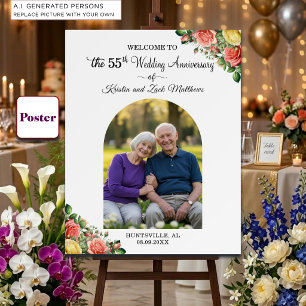 Benutzerdefiniertes 1 Foto 55. Hochzeitstag Willko Poster