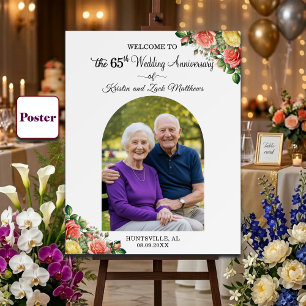 Benutzerdefiniertes 1 Foto 65. Hochzeitstag Willko Poster