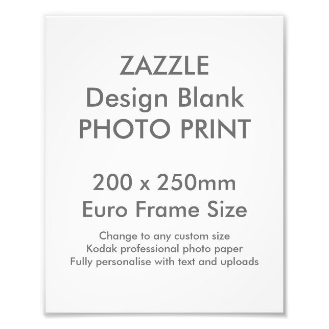 Benutzerdefiniertes 200 x 250 mm Foto Print UK Fra (Vorne)