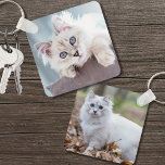 Benutzerdefiniertes 2 Foto Doppelseitiges Cat-Foto Schlüsselanhänger<br><div class="desc">Erstelle einen personalisierten Liebesgepäck mit diesem maßgeschneiderten, doppelseitigen Katz-Foto-Schlüsselanhänger, der perfekt für jede Katzenmutter, jeden Katzenpapa oder jeden Katzenliebhaber geeignet ist! Zeigen Sie Ihren Furry-Freund, indem Sie zwei verschiedene Fotos hinzufügen - eines für jede Seite - und es zu einem einzigartigen und besonderen Accessoire macht. Ob Weihnachtsgeschenk, Geburtstag oder ein...</div>