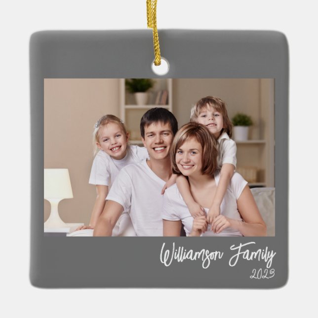 Benutzerdefiniertes 2-Foto-Foto für 2-seitige Fami Keramikornament (Vorderseite)