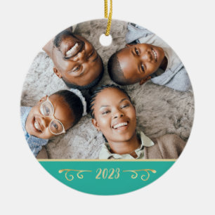 Benutzerdefiniertes 2-Foto-Foto für 2-seitige Prod Keramik Ornament