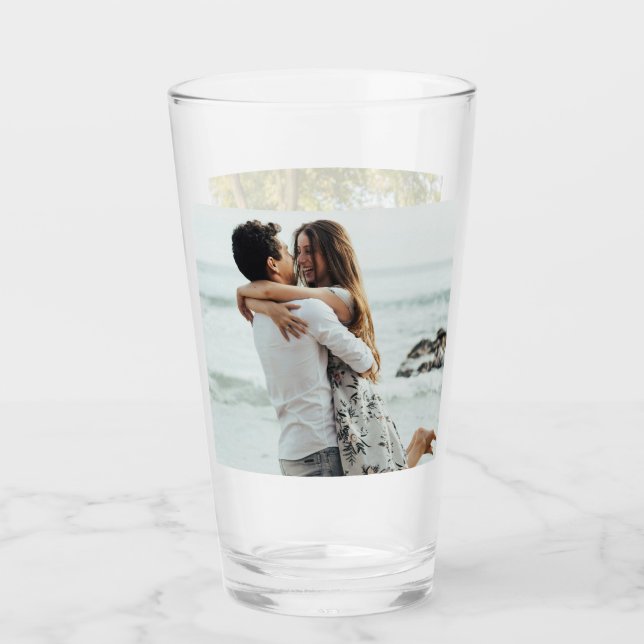 Benutzerdefiniertes 2 Foto Modern Keepake Glas (Vorderseite)