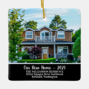 Benutzerdefiniertes 2-seitiges neues Zuhause-Foto  Keramikornament