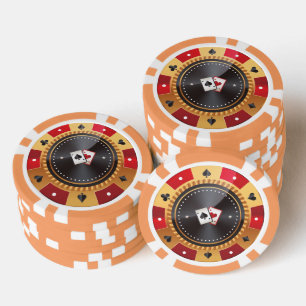 Benutzerdefiniertes 3D-farbenfrohes Casino mit Ass Pokerchips
