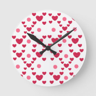 Benutzerdefiniertes 3D-Jelly-Hearts- und Polka-Dot Runde Wanduhr