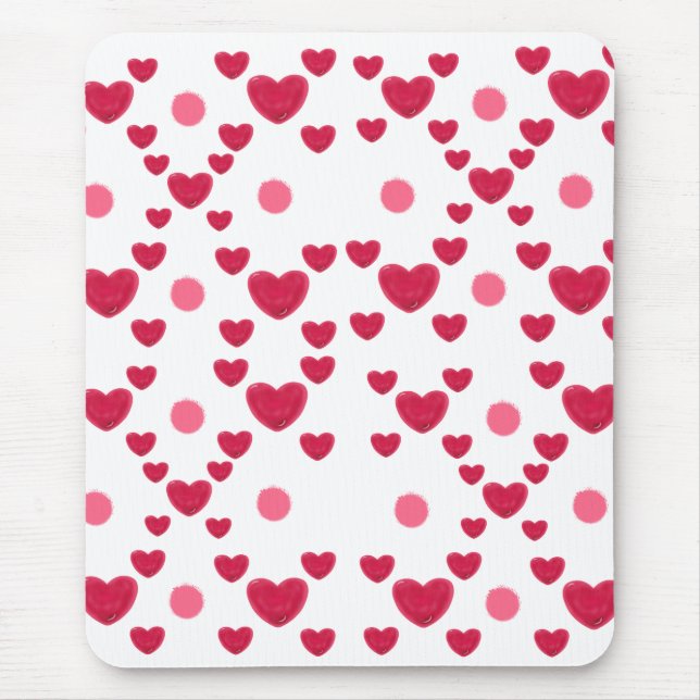 Benutzerdefiniertes 3D-Jelly-Hearts- und Punkte-Mu Mousepad (Vorne)
