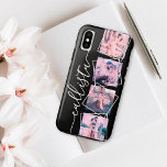 Benutzerdefiniertes 4-Foto-Handgeschriebenes Monog Case-Mate iPhone Hülle<br><div class="desc">Dieses romantische, coole und moderne Gehäuse ist perfekt für jeden, der seinen Liebsten mitbringen möchte. Es enthält vier individuell anpassbare Fotografien. Auf den Fotos sind weiße, gedrehte Rahmen für eine einzigartige und zeitgenössische Touch. Es zeigt auch einen Ort für einen Monogrammnamen auf einem einfachen schwarzen Hintergrund an. Fühlen Sie sich...</div>