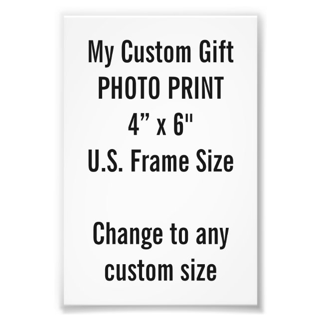 Benutzerdefiniertes 4 Zoll x 6 Zoll Foto Print (US (Vorne)