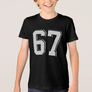 Benutzerdefiniertes 67-Shirt Süße Nummer Design T- Tri-Blend Shirt