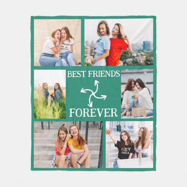Benutzerdefiniertes 6-Foto vertikales BFF-Geschenk Fleecedecke (Vorderseite)