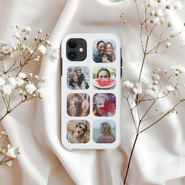 Benutzerdefiniertes 7-Quadrat-FotoCollage Weißes T Case-Mate iPhone Hülle